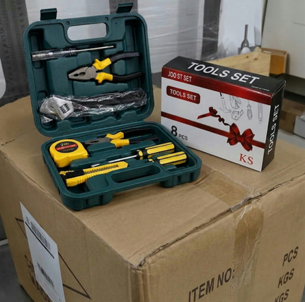 8-piece tool set in a hard carry case